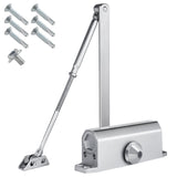 1 x RAW Customer Returns Colexy Automatic Hydraulic Door Closer Adjustable Spring Door Closer Standard High Arm Door Closer Fire Aluminum Alloy Door Closer for Commercial Domestic, 25-65kg, Silver - RRP €19.32