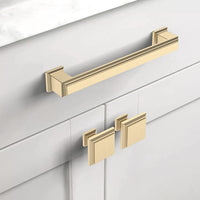 1 x RAW Customer Returns Amerdeco 10 pieces furniture handles gold 128 mm hole spacing brushed brass drawer handles for gold kitchen cabinets cupboard handles drawer handles door handles for kitchen cabinets wardrobe UK0016  - RRP €35.21