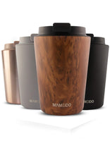 1 x RAW Customer Returns MAMEIDO thermal mug 350ml, 470ml 700ml - leak-proof coffee mug to go made of stainless steel, double-walled insulated, leak-proof - coffee to go mug keeps you warm Oak Wood, 0.35l  - RRP €27.99