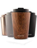 1 x RAW Customer Returns MAMEIDO thermal mug 350ml, 470ml 700ml - dense coffee mug to go made of stainless steel, double-walled insulated, leak-proof - coffee to go mug keeps you warm Oak Wood, 0.35l  - RRP €23.75