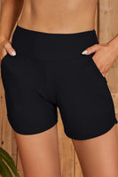 1 x RAW Customer Returns SHEKINI Women s High Waist Swimming Shorts Pockets Short Swimming Trunks Quick Drying Swimming Shorts Water Sports Board Shorts Swimming Trunks with Briefs Black, S  - RRP €28.22