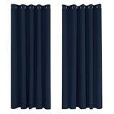 1 x RAW Customer Returns Deconovo cold protection curtain, opaque blackout curtain, cold protection curtains for children s room, 183 x 168 cm height x width , dark blue, set of 2 - RRP €36.97