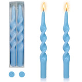 1 x Brand New Blue Candle Holders Spiral Taper Candle - Set of 2 Twisted Candle Holders 10 Long Tapered Candles Unscented for Home Decoration Holiday Wedding Party 1D-Blue  - RRP €20.4