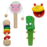 25 x Brand New Tomaibaby 4pcs Toddler Musical Instruments Wooden Rhythm Set from 3-7 Years Castanets Baby Musical Instrument Toy Preschool Educational Toy for Toddlers Random Color - RRP €379.75