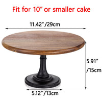 1 x RAW Customer Returns NUPTIO Wooden Cake Stand Black 29cm Diameter Rustic Cake Stand Round Wooden Wedding Cake Stand Tall for Cupcakes Afternoon Tea Cake Baby Shower Party Dessert Table - RRP €30.98