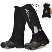 1 x RAW Customer Returns HIKENTURE Gaiters Hiking Hunting Bicycle, Gaiters Men Women Waterproof, Rain Gaiters, Outdoor Gaiters to Protect Trousers Shoes from Snow Rain Insects, Gaiters Snow Hiking-Black-L - RRP €30.99