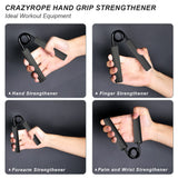 2 x RAW Customer Returns CRAZYROPE hand trainer forearm trainer with grip pad, 22.5-157.5 kg metal grip strength trainer, heavy-duty hand grip wrist trainer for hand strengthener - RRP €28.22