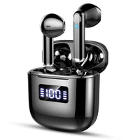 2 x RAW Customer Returns Bluetooth 5.3 headphones, wireless Bluetooth headphones in ear with ENC 4 mics, in-ear earphones Bluetooth with LED digital display, HiFi stereo sound, IP7 waterproof, 25 hours playtime for work and travel - RRP €33.98