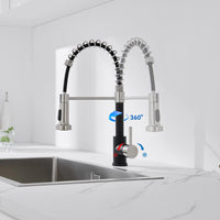 1 x RAW Customer Returns Auralum kitchen faucet black, kitchen faucet with extendable shower, kitchen mixer tap with 2 jet types, stainless steel sink faucet, 360 rotatable high-pressure faucet for kitchen - RRP €55.99