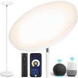 1 x RAW Customer Returns OUTON Smart LED Floor Lamp 30W 3000LM, WiFi Dimmable Floor Lamp Compatible with Alexa Google Assistant, App Control, Remote Control, Ceiling Floodlight for Living Room Bedroom Office - RRP €79.99