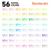 1 x RAW Customer Returns Shuttle Art 56 Brush Pen Set, Pastel felt-tip pens thick and thin, felt-tip pens for children with double tip, brush pens, watercolor pens for children and adults for painting, handlettering and calligraphy - RRP €19.67