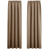 1 x RAW Customer Returns PONY DANCE Bedroom curtains and curtains with ruffle tape, opaque thermal curtain against cold, blackout curtains for rails, 2 pieces, H 220 x W 140 cm, Cappuccino - RRP €37.26