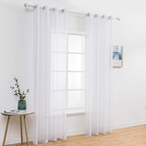 1 x RAW Customer Returns MIULEE Set of 2 Voile Morocco Curtains Sheer with Eyelets Transparent Look Curtains Eyelet Curtain Living Room Window Curtain Airy Translucent Decorative Curtain for Bedroom 260 x 140 cm H x W  - RRP €28.79