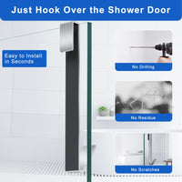 1 x RAW Customer Returns FUMAX Extended Shower Door Hooks 26cm, Towel Hooks Without Drilling, Towel Holder Shower Wall for Bathroom, Frameless Glass Shower Door, Towel Hooks Over the Door, for Glass Thicknesses of 6-12mm - RRP €14.11