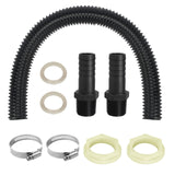 1 x Brand New Rain barrel connection set, 2 rain barrel feedthroughs 1 inch with hose nozzle 50 cm connecting hose 25mm, 2 hose clamps rain barrel connector set for rainwater barrels - RRP €15.56