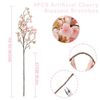 1 x RAW Customer Returns Dremisland 4pcs Artificial Cherry Blossom Branches Pink Peach Flowers 100cm Fake Artificial Flowers Bulk Spring Silk Flowers Plants Bundle Long Stems for Wedding Party Table Vase Decor - RRP €26.06