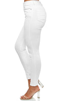 1 x RAW Customer Returns Elara Super High Waist Women s Trousers Chunkyrayan EL12-1 White 48 4XL  - RRP €32.95