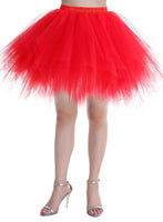 1 x RAW Customer Returns Dressystar LXQC Petticoats Mini Skirt Short Underskirt Tutu Irregular Tulle Women Girls Ballet Skirt Multi-Layers Red L - RRP €19.87