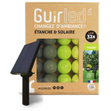 1 x RAW Customer Returns GuirLED - Outdoor garland with light balls LED guinguette - Waterproof IP55 - High efficiency solar panel - Automatic ON OFF - 32 balls 6 m - Fern - RRP €60.49