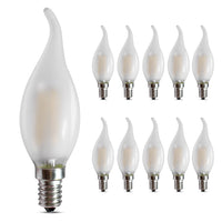 1 x RAW Customer Returns Filament bulb E14 dimmable LED light bulb chandelier candle shape 4W candle lamp, replaces 40 watt 2700K warm white, frosted glass, pack of 10 - RRP €24.19