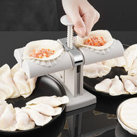 1 x RAW Customer Returns Pipihome Automatic Dumpling Machine, Ravioli Maker Dumpling Maker Household Double Head Dumpling Maker, Dumpling Former Kitchen Utensils Kitchen Accessories Ravioli Dumpling Former White  - RRP €22.73