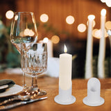 1 x RAW Customer Returns Mineup candle holder communion candle, 4 pieces communion decoration, 4 cm metal candle holder, candle holder for stick candle communion candle baptism candle white  - RRP €15.12