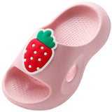 1 x RAW Customer Returns SEAUR boys girls flip flops bathing slippers summer bathing shoes shower shoes EVA clouds slippers beach non-slip sliding sandals pink strawberry 32-33 - RRP €18.65