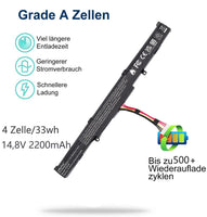 1 x RAW Customer Returns CRLYLC Laptop Battery A41-X550E for ASUS R510 R510D R510DP X550D C X450J X450JF X750J X751L Battery - RRP €22.99