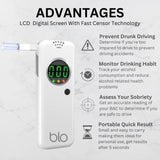 1 x RAW Customer Returns BLO Portable Breathalyzer with 10 Mouthpieces - Alcohol Testers with Digital LCD Screen - High Accuracy and Quick Results - Disposable Breathalyzer - RRP €37.99