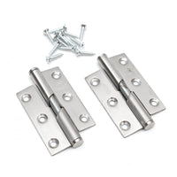 1 x RAW Customer Returns  2 pieces 3 76mm stainless steel door hinge with stainless steel screws and ball bearing - DIN left - RRP €24.0