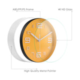 2 x RAW Customer Returns Topkey 8 Inch Silent Wall Clock Easy Readable Big Numbers Non Ticking Round Stylish Modern Clock Decorative for Kitchen Home Dining Room and Office-Yellow - RRP €31.98