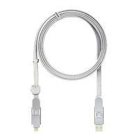 1 x RAW Customer Returns Rolling Square inCharge XL 200cm - USB-C Cable, Universal Smartphone Cable, Gift for Men, 6-in-1 Universal Charger for Smartphones, Technical Gadget, White, Lightning Cable 100W - RRP €35.29