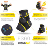 1 x RAW Customer Returns Bracoo FS60 ankle brace 2 pieces, professional ankle brace, adjustable ankle brace, foot brace for plantar fasciitis, arthritis, ACL, joint pain, heel spur, sports - black, L XL - RRP €19.99