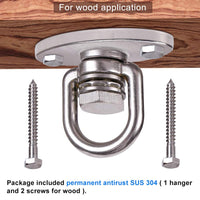 1 x RAW Customer Returns BeneLabel Wooden Ceiling Hanger 360 Swivel Hammock Swing Hanging Hardware Oval Bracket Bearing Set for Indoor Outdoor Playground Chair Yoga Rope Punching Bags, 770lbs - RRP €25.22