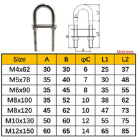 1 x RAW Customer Returns M8x100 U-bolt 304 stainless steel U Bolt 2 pieces  - RRP €15.23