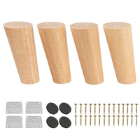 1 x RAW Customer Returns 8cm Wooden Furniture Feet, Btowin 4 Pieces Solid Wood Table Legs Furniture Legs DIY Replacement with Mounting Plates Screws for Cabinet Sofa Bed Ottoman Couch - RRP €14.1