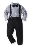 1 x RAW Customer Returns Baby Gentleman Clothing Sets and Coordinates 4 Pieces Shirt with Bow Suspenders Trousers Formal Suit Children Boys Clothing Set 6 Months 6 Years G-Black01,18-24M  - RRP €31.45