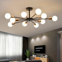 1 x RAW Customer Returns Riohan Sputnik Ceiling Light, 10 Light E27 Pendant Lamp Modern Black Industrial Chandelier Large Chandeliers Ceiling Lamp for Kitchen Bedroom Living Room Dining Room - RRP €53.99