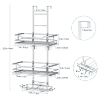 1 x RAW Customer Returns Shinoske Shower Shelf Hanging Shower Caddy, 2 Tier Shower Shelf No Drilling, Rustproof Steel Bathroom Storage Rack Bathroom Accessories with Soap Dish Hooks - Silver - RRP €23.59