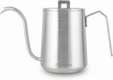 1 x RAW Customer Returns Easyworkz Gooseneck Coffee Pot 600ml Stainless Steel Hand Drip Coffee Pot with Long Narrow Spout Brushed Silver - RRP €26.99