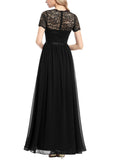 1 x RAW Customer Returns Dressystar Women s Lace Dress Wedding Bridesmaid Dress Maxi Long Party Dresses Black L - RRP €48.1