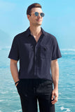 1 x Brand New GAMISOTE Men s Casual Shirt Short Sleeve Cotton Summer Shirt Button Down Summer Shirt Regular Fit - RRP €28.21