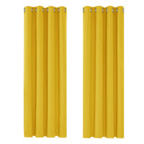 1 x RAW Customer Returns Deconovo blackout curtains, opaque curtains, opaque cold protection, 210 x 140 cm height x width , mustard yellow, set of 2 - RRP €47.95