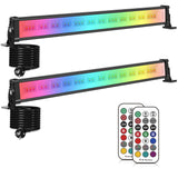 1 x RAW Customer Returns Left RGB LED 42W Wallwasher Set of 2 with Remote Control Outdoor Spotlight Dimmable Floodlight Colorful IP66 Waterproof Lightbar with Memory Function for Outdoor Indoor Tree Garden DJ Home Party Christmas Decoration - RRP €47.99