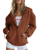 1 x Brand New MUMZUGI Women s Sweat Jacket Hoodie Jackets Casual Hooded Jacket, N-Beige L - RRP €35.95