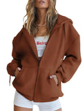 1 x Brand New MUMZUGI Women s Sweat Jacket Hoodie Jackets Casual Hooded Jacket, N-Beige L - RRP €35.95