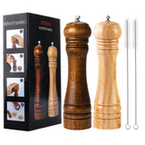 1 x RAW Customer Returns BINHAI pepper mills -2 piece set of wooden spice mill manual mills salt mills solid with strong adjustable ceramic mills - RRP €23.99