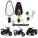 1 x RAW Customer Returns DREAMIZER 7 8 22mm Motorcycle Handlebar End Mirrors, Motorcycle Rearview Mirror for Street Bike Dirt Bike Cruiser Scooter Z1000 ER6N ER6F MT01 MT03 FZ6 GSF1250 GSF600 Monster M696 - RRP €29.35