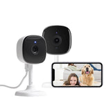 1 x RAW Customer Returns AMOROM WiFi Indoor Security Camera, 1080p Camera Surveillance with Night Vision, 2-Way Audio, Motion Detection, Voice Control, Works with Alexa, 2.4G WiFi, 2 Pack - RRP €39.99