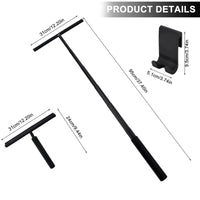 1 x RAW Customer Returns Shower Squeegee Stainless Steel Shower Wall Squeegee Shower Squeegee Window Squeegee Window Shower Squeegee Black Silicone Bathroom Accessories Shower Squeegee Holder Water Squeegee Squeegee Floor - RRP €26.53